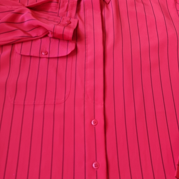 REGINA PORTER Vingtage Pinstripe Button Down Long Sleeve Blouse - Picture 4 of 8
